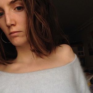 Blue fuzzy cropped sweater